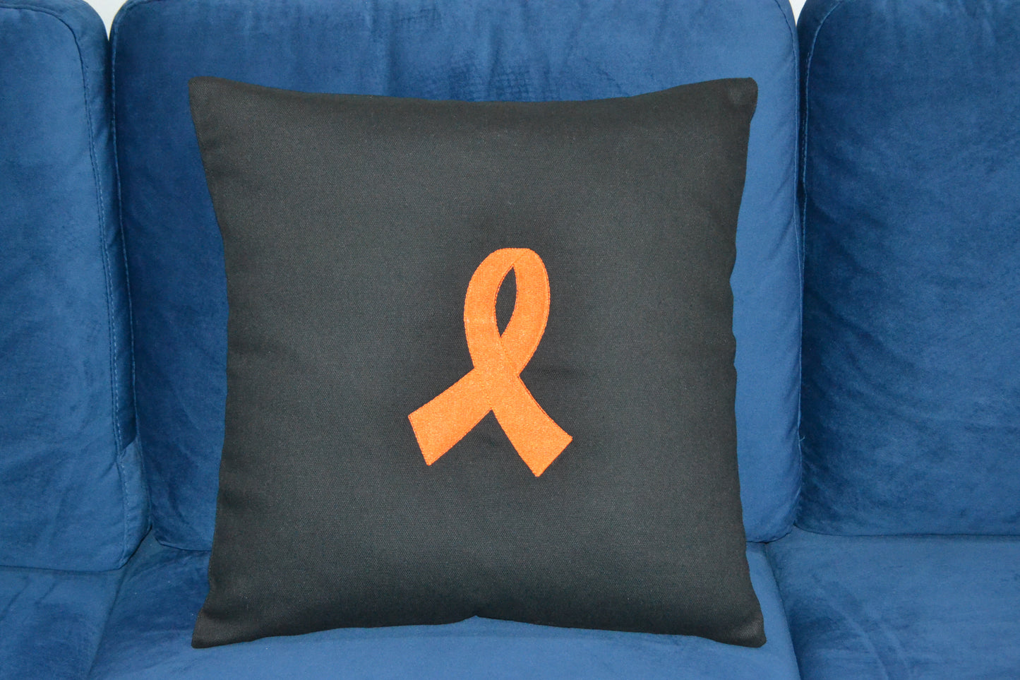 Toss Pillow Cover - Embroidered Autism Awareness Ribbon