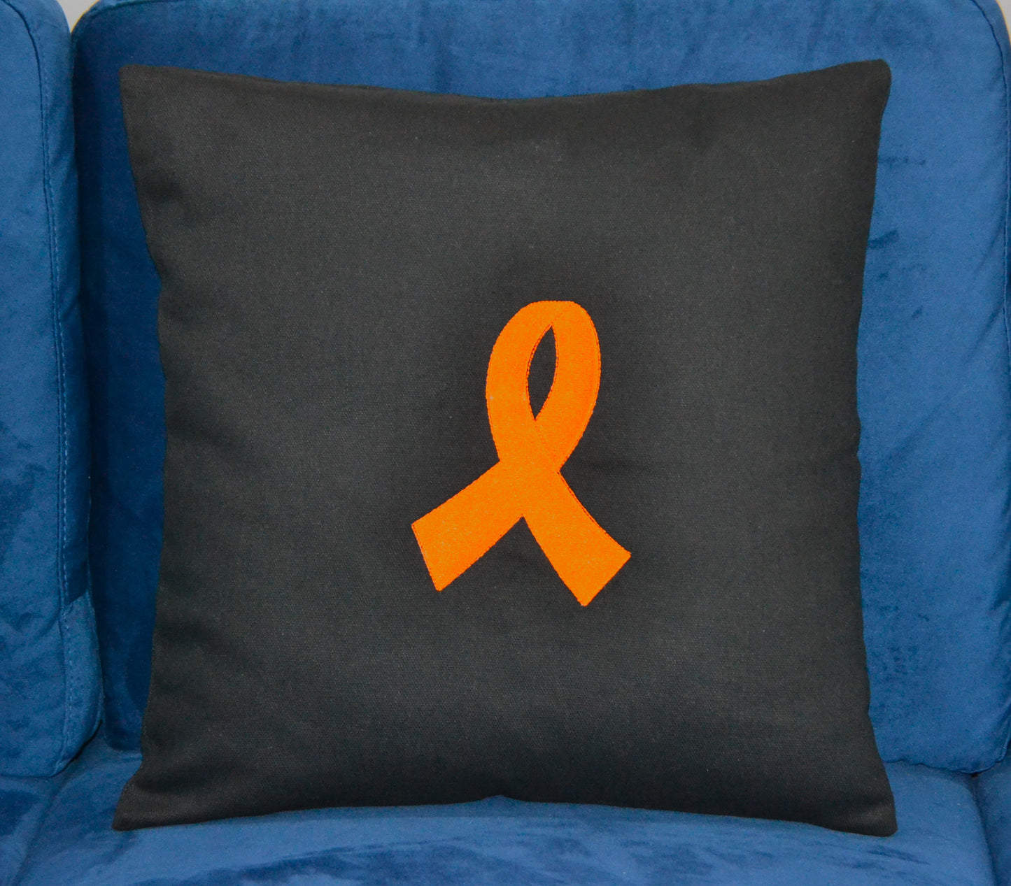 Toss Pillow Cover - Embroidered Autism Awareness Ribbon