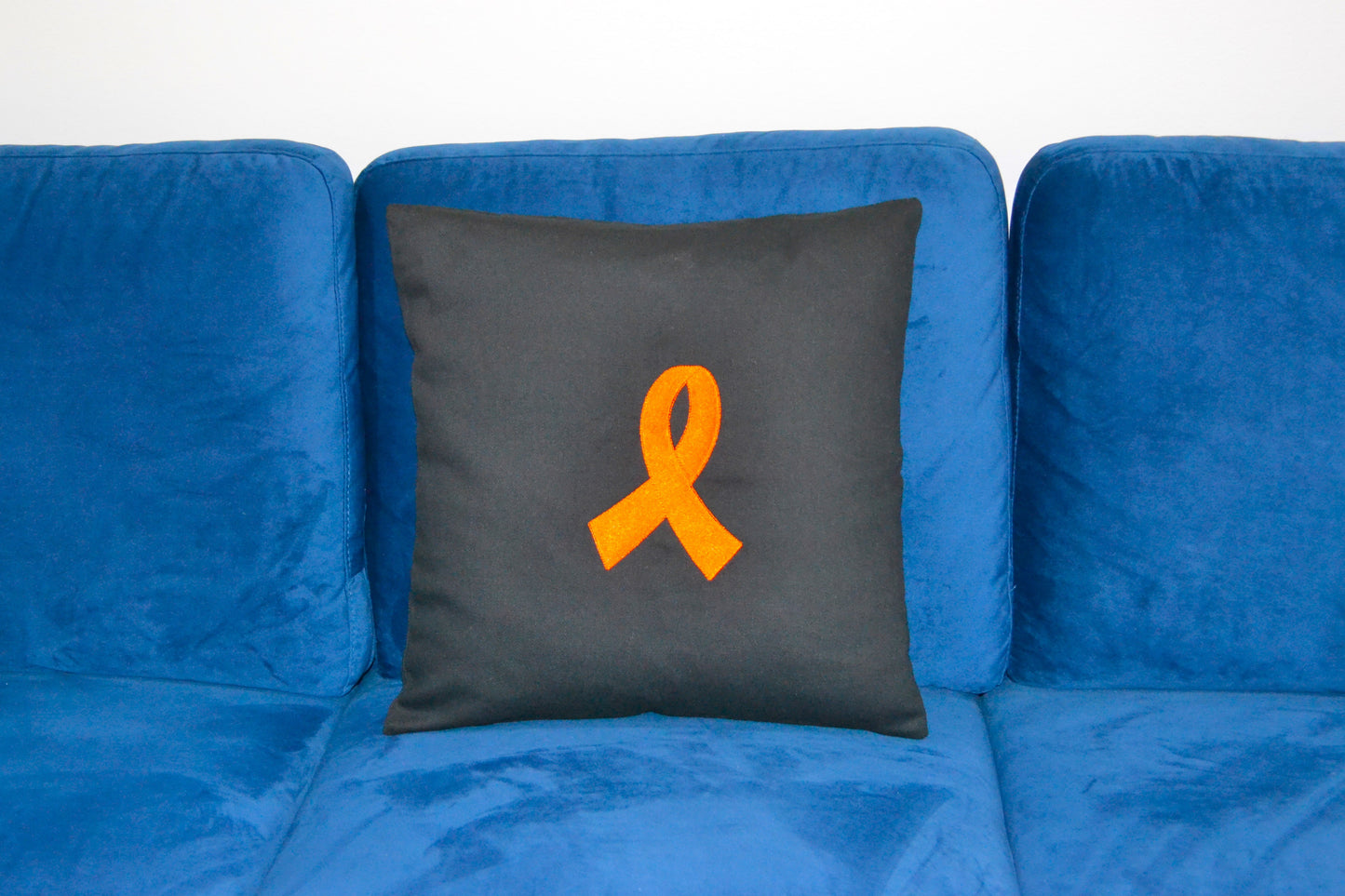 Toss Pillow Cover - Embroidered Autism Awareness Ribbon