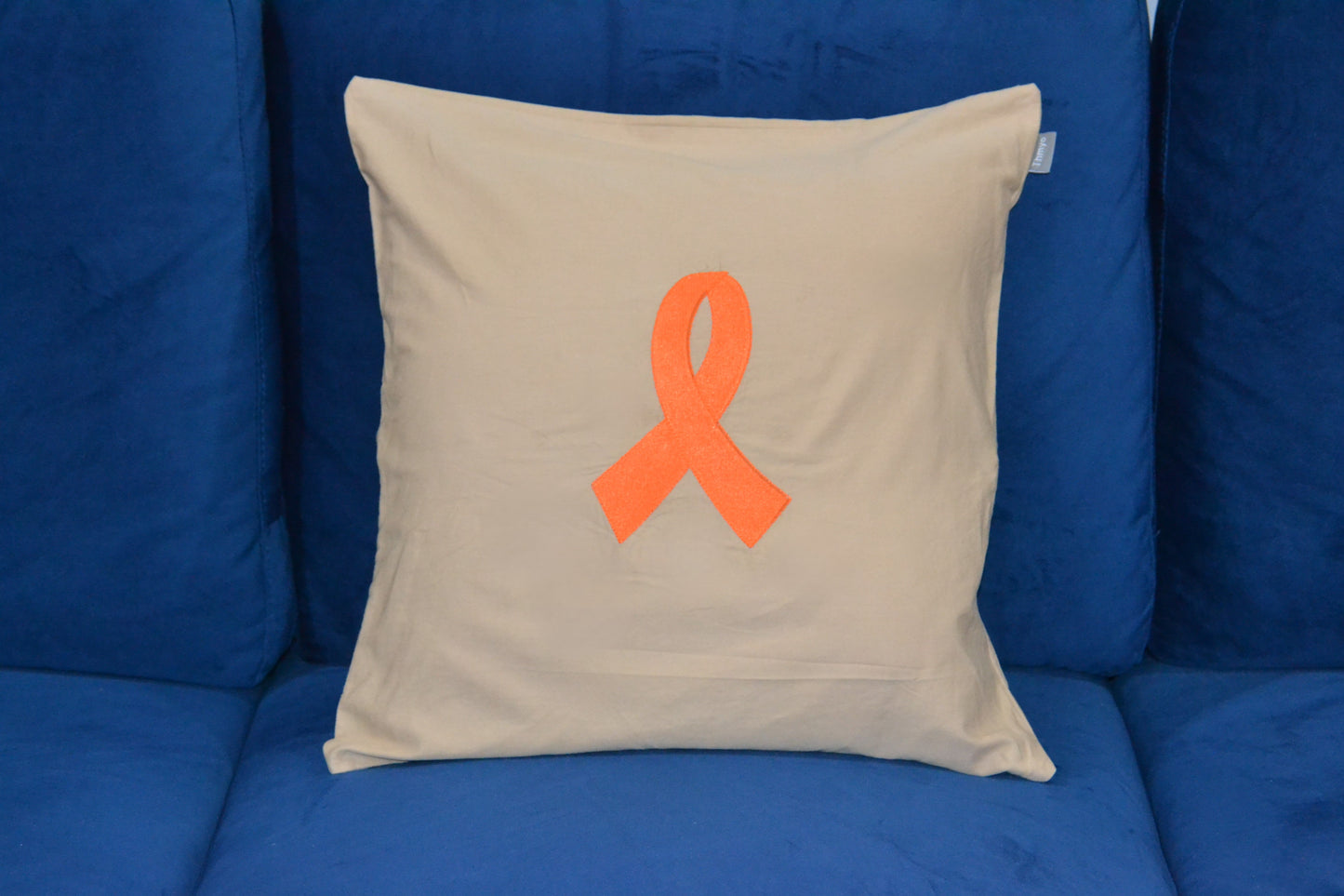 Toss Pillow Cover - Embroidered Autism Awareness Ribbon