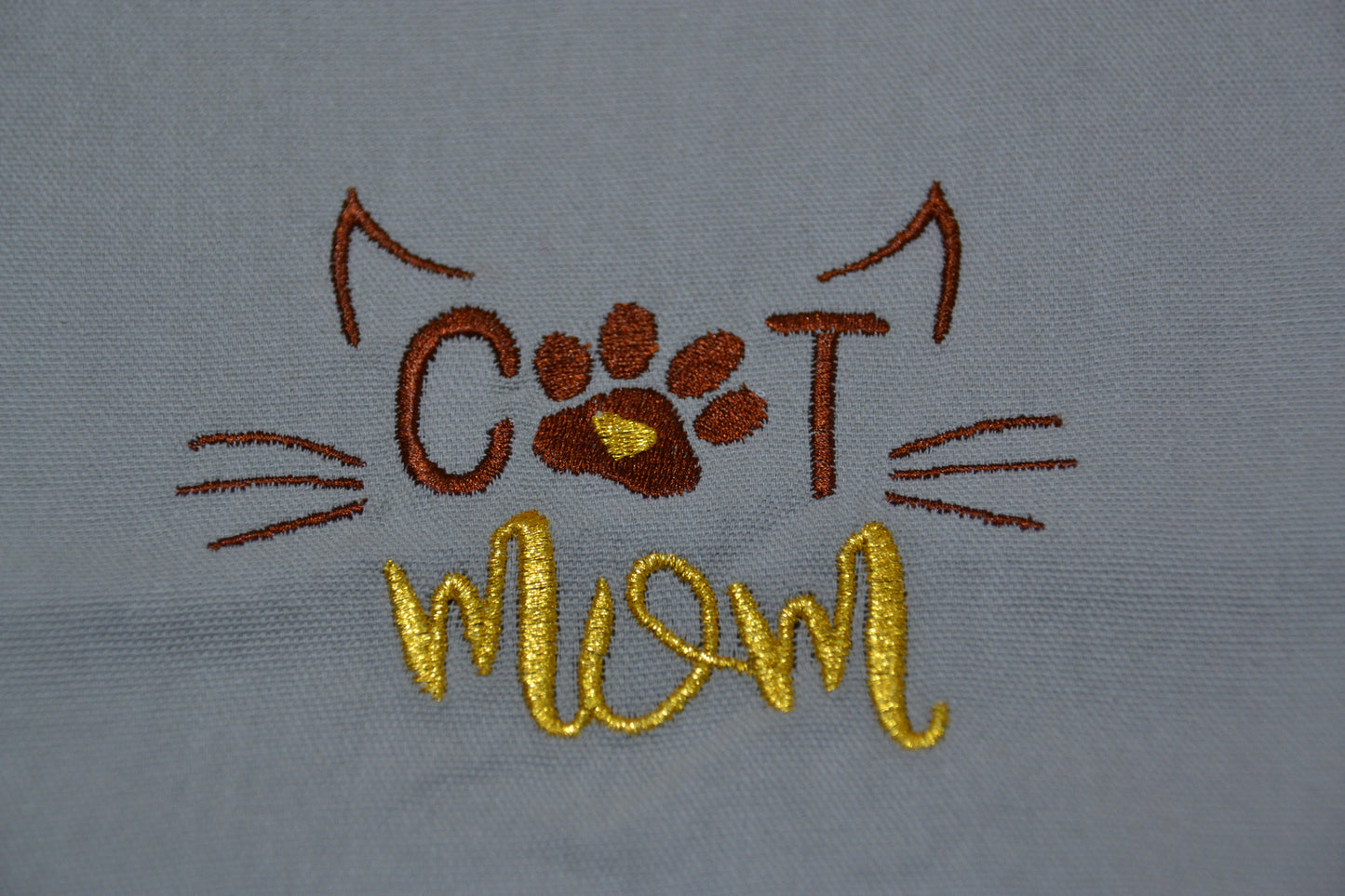 CAT MOM - Embroidered Toss Pillow Cover