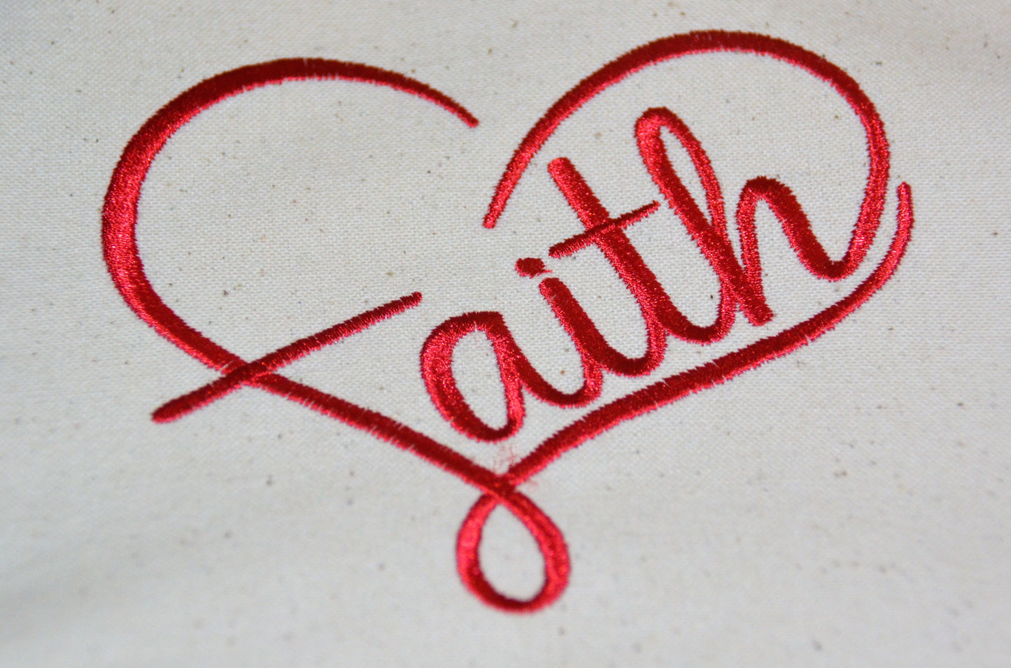 Embroidered FAITH Canvas Tote Bag