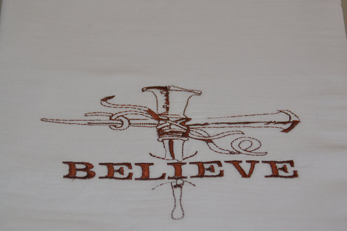 Embroidered BELIEVE Canvas Tote Bag