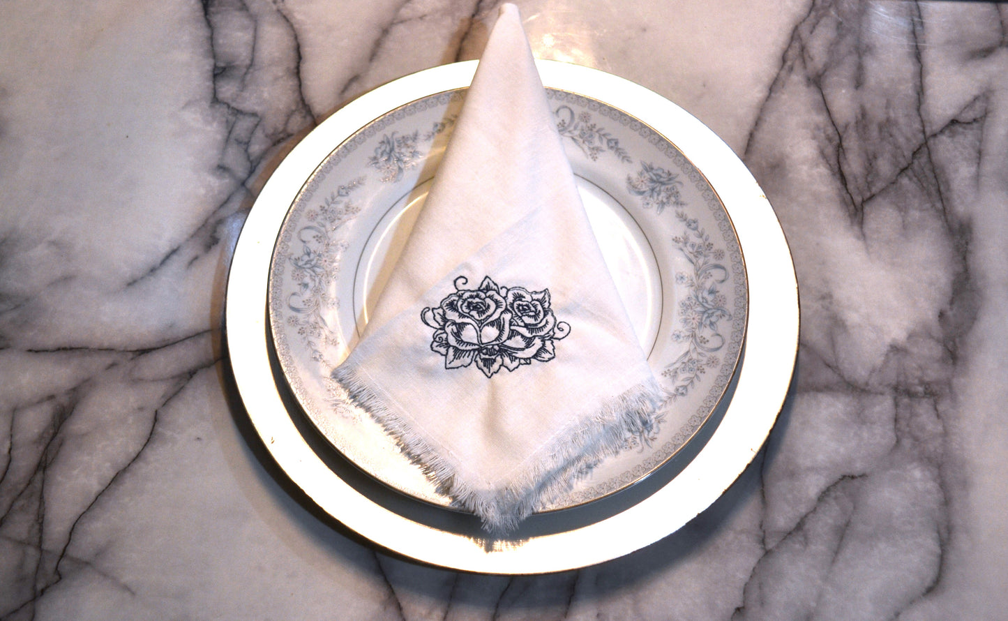 Double Rose Dinner Napkins