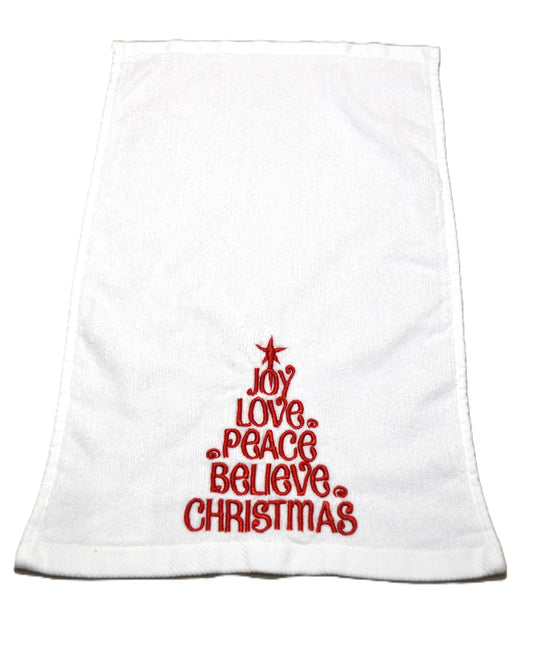 Christmas Holiday Words Tree Hand Towels Set