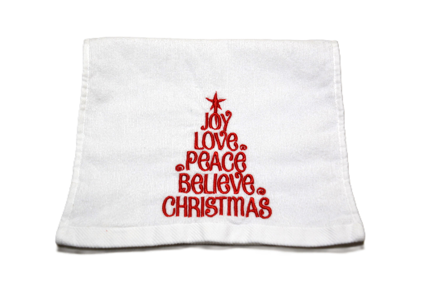 Christmas Holiday Words Tree Hand Towels Set