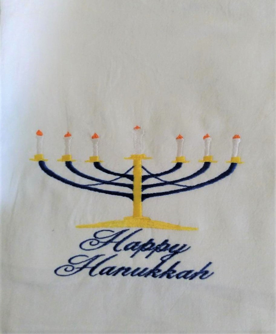 Happy Hanukkah- Kitchen Dish Towel