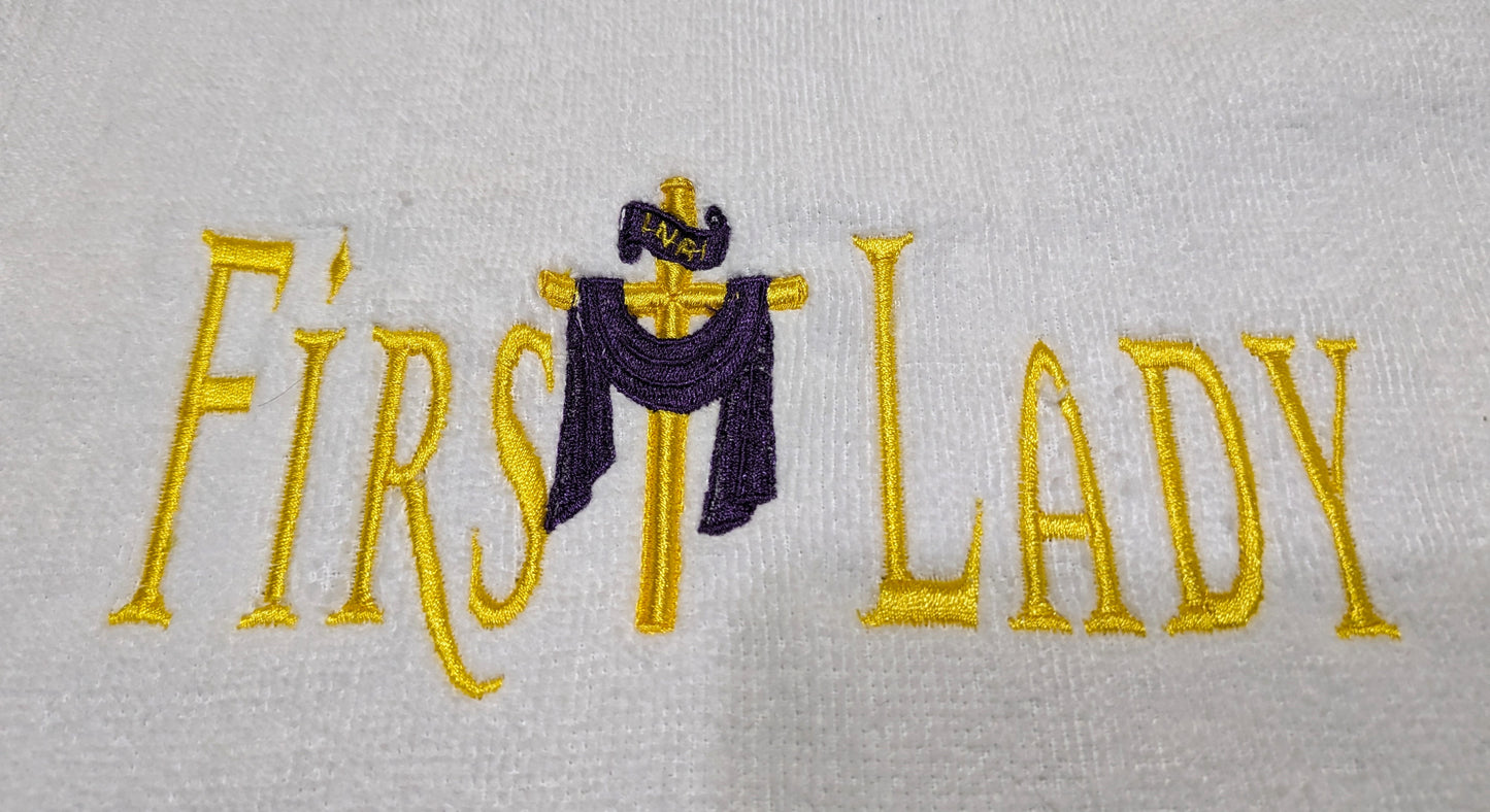 Christian Ministry - First Lady - Embroidered Velour Towel