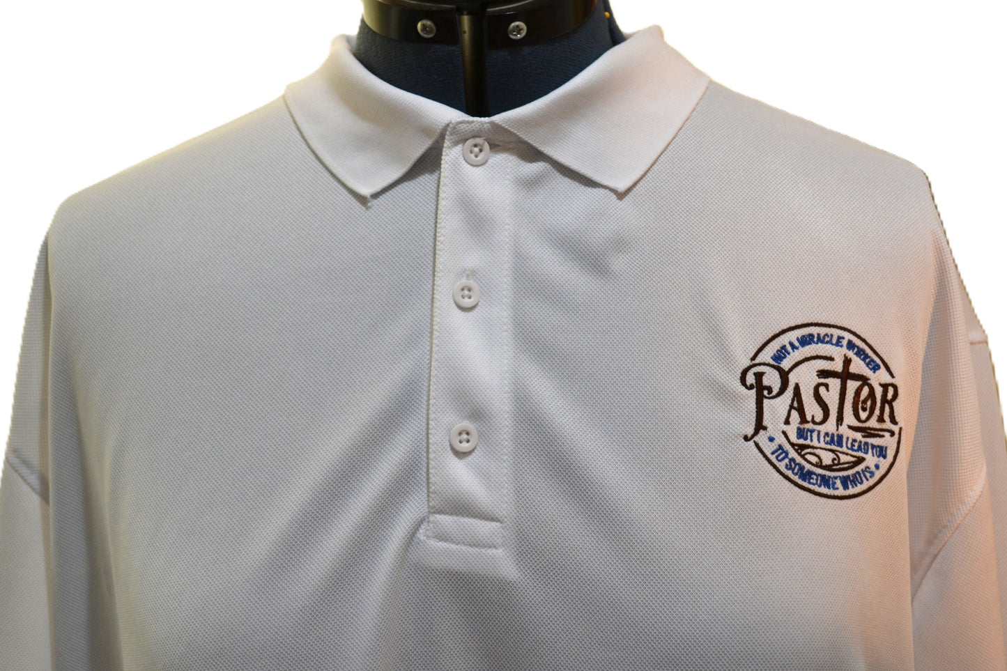 Embroidered Pastor Circle Polo Shirt