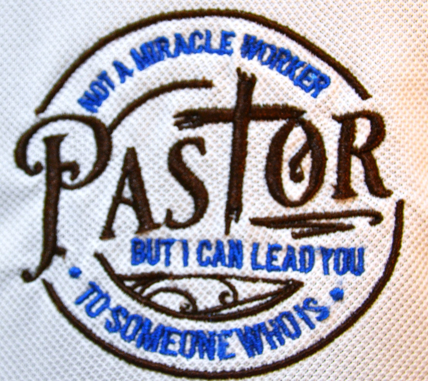 Embroidered Pastor Circle Polo Shirt
