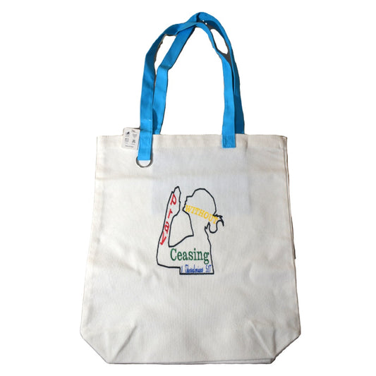 Embroidered PRAY WITHOUT CEASING Medium Canvas Tote Bag