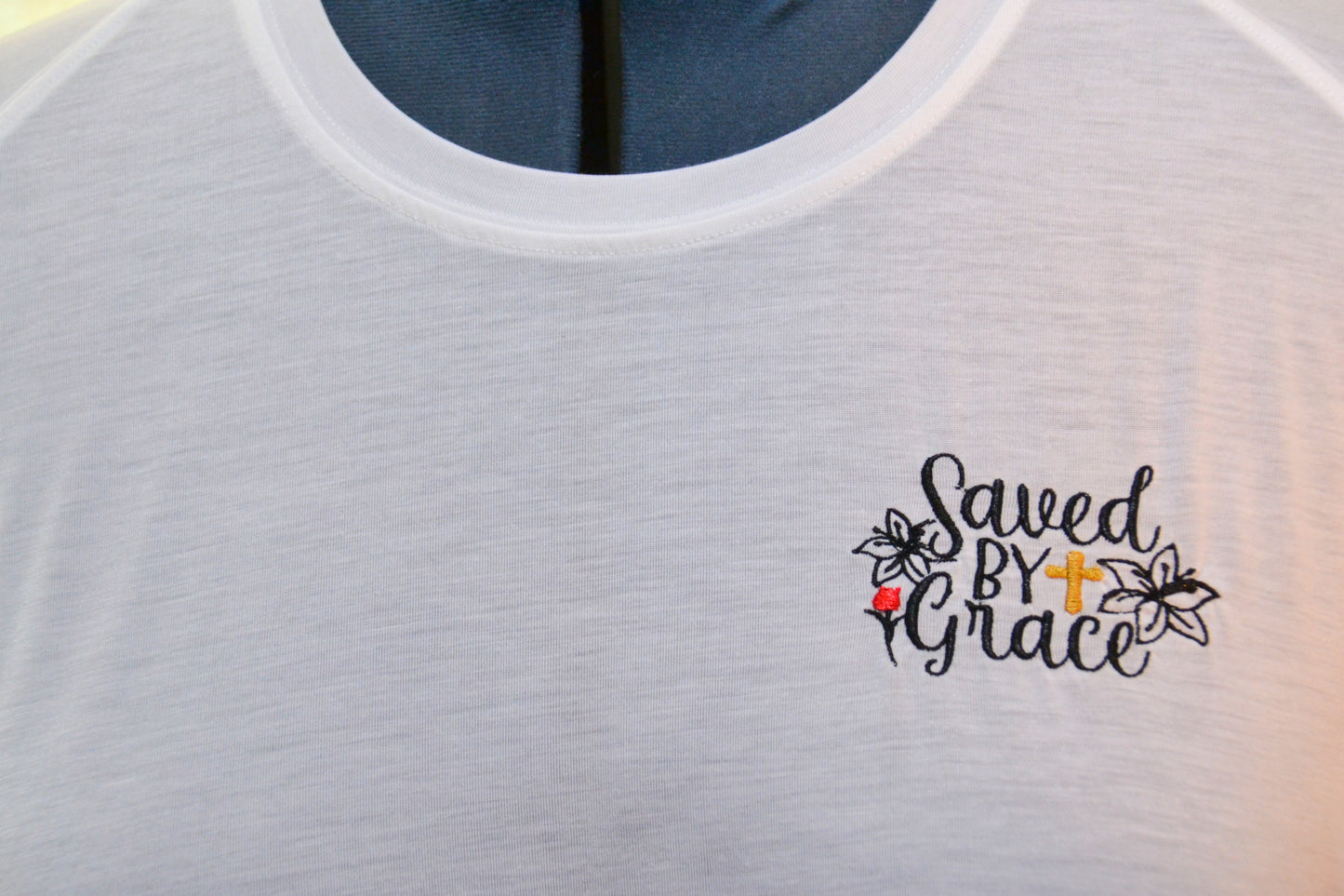 Embroidered Saved By Grace T-Shirt