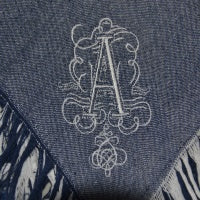 Monogrammed Embroidered Denim Rustic Chic Dinner Napkin