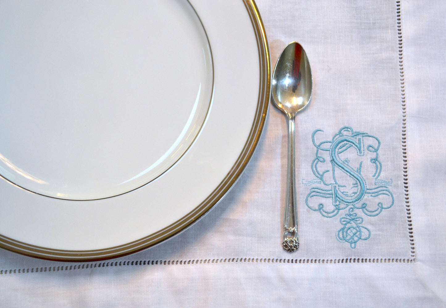 Scroll Customized Monogrammed Linen Placemat
