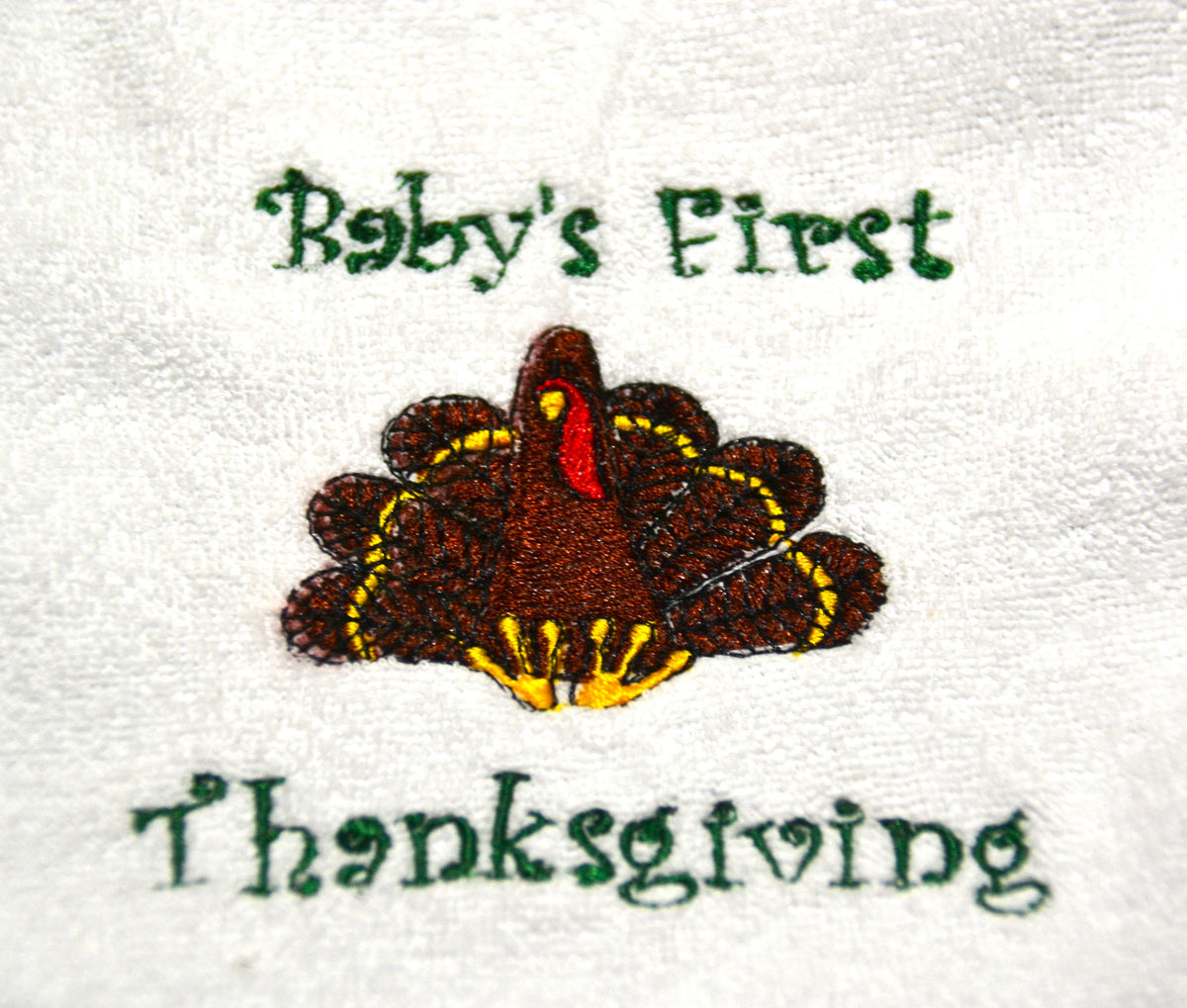 Baby's First Whimsical Embroidered Bibs Set of 4, Cotton Blend Terry, Adjustable Neck Closure