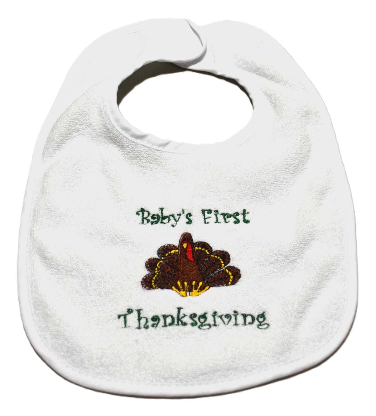 Baby's First Whimsical Embroidered Bibs Set of 4, Cotton Blend Terry, Adjustable Neck Closure
