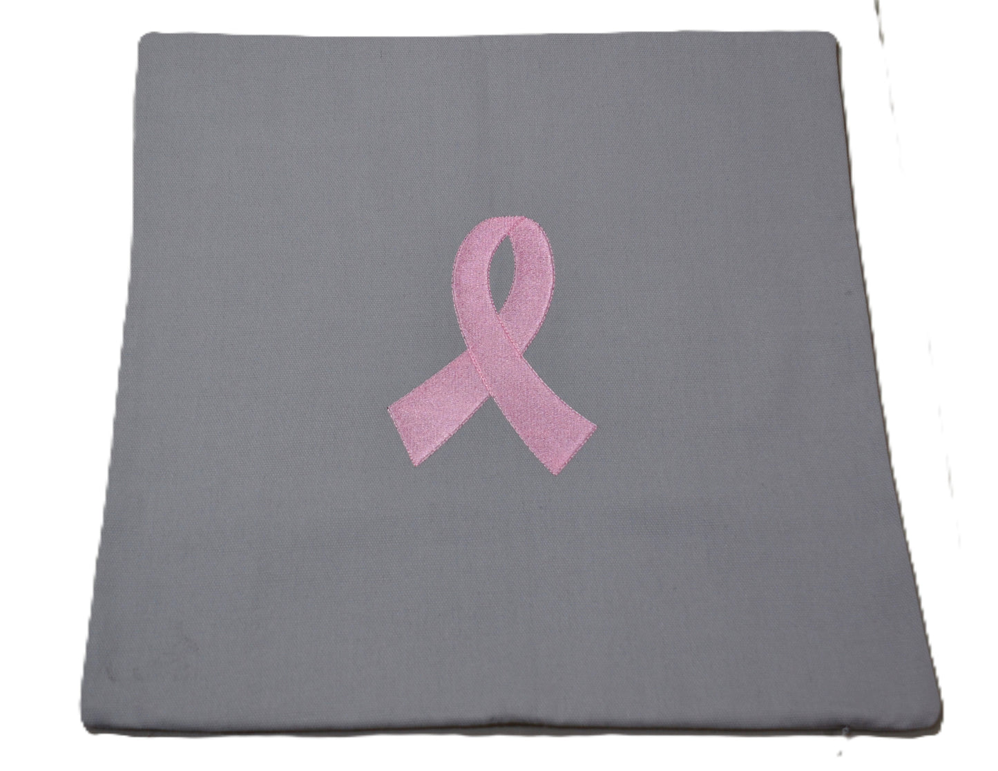 Toss Pillow Cover - Embroidered Breast Cancer Survivor Ribbon