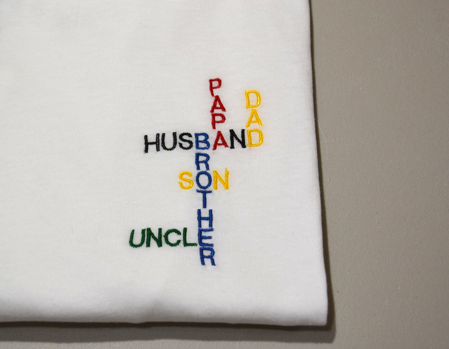 Crossword Husband/Dad/PaPa/Brother/Son/Uncle Embroidered T-Shirt