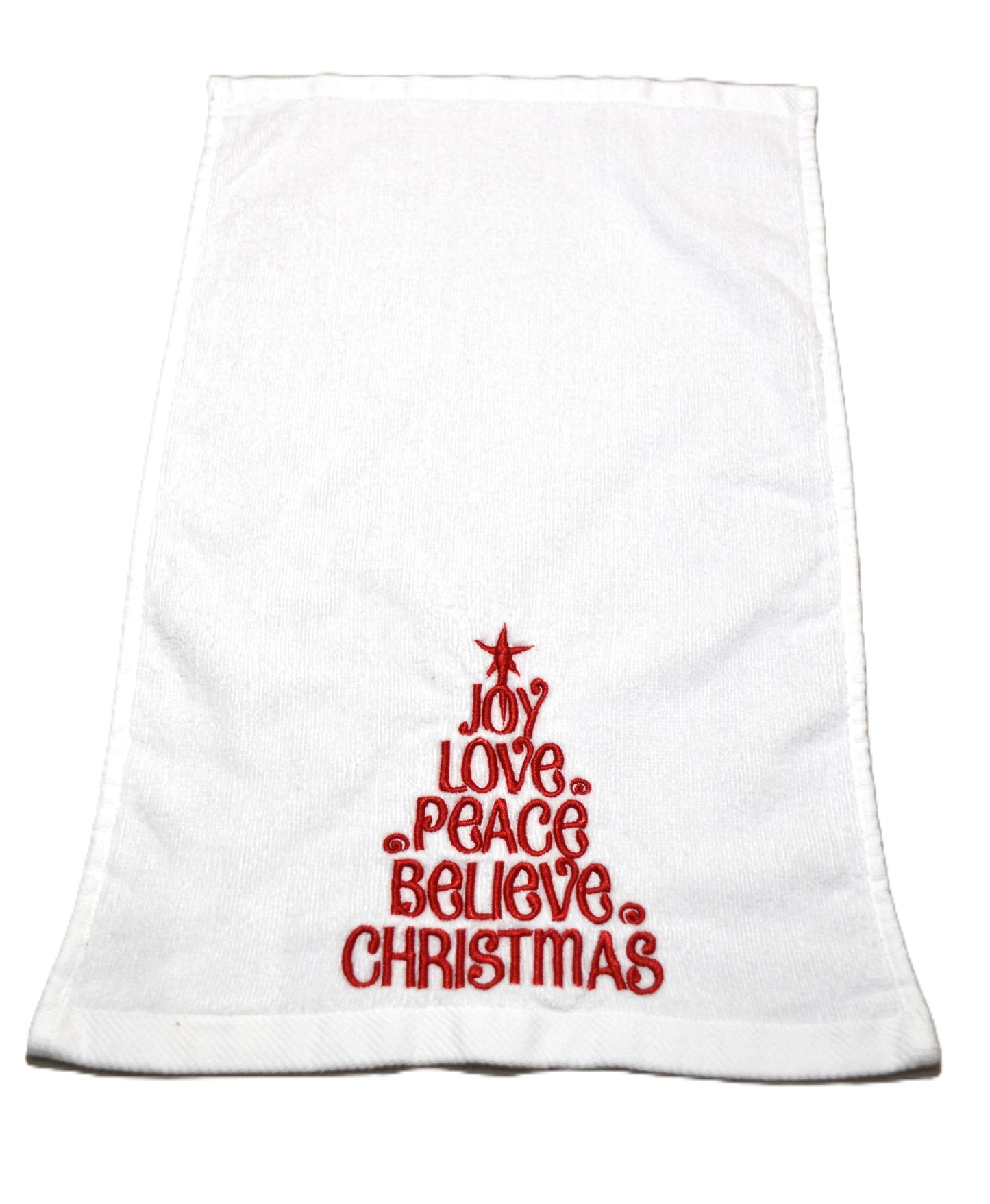 Christmas Holiday Words Tree Hand Towels Set