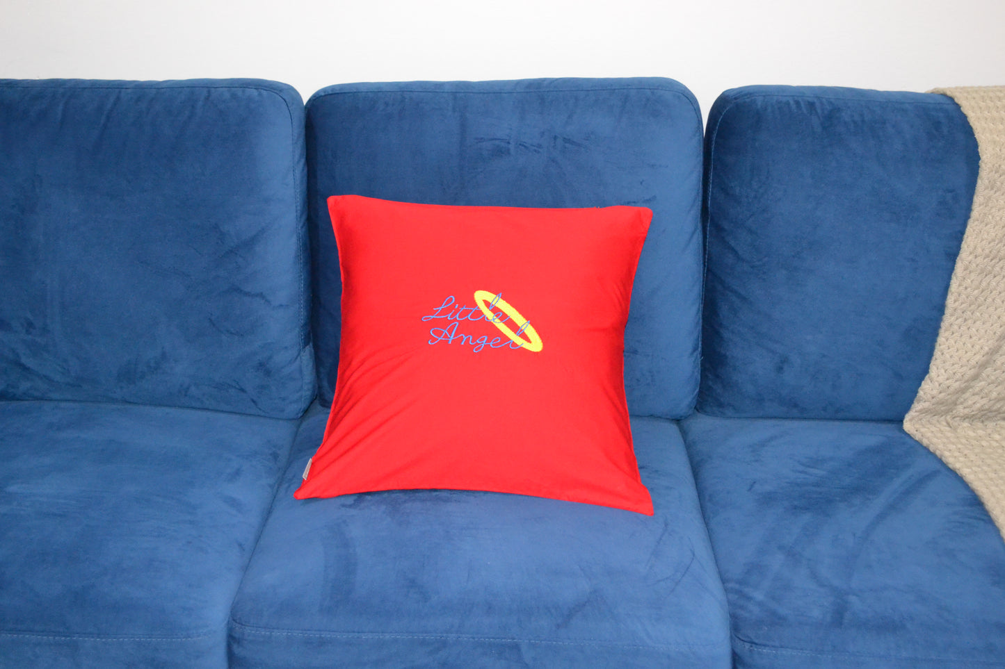 Toss Pillow Cover - Embroidered Lil Angel