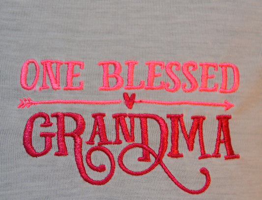 Embroidered One Blessed Grandma T-Shirt